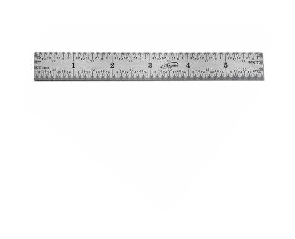 iGaging 6 Inch Stainless Steel Ruler - E/M Measurement, Rigid, with Protective Pouch - Image 1