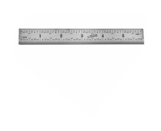 iGaging 6 Inch Stainless Steel Ruler - E/M Measurement, Rigid, with Protective Pouch - Image 1
