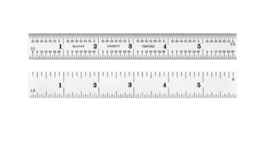 Starrett 604R-6 Steel Ruler, 6-Inch, Inch Graduations - Image 1
