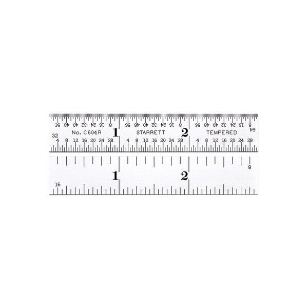 Starrett Steel Ruler C604R-3, 3-Inch Graduations - Image 1