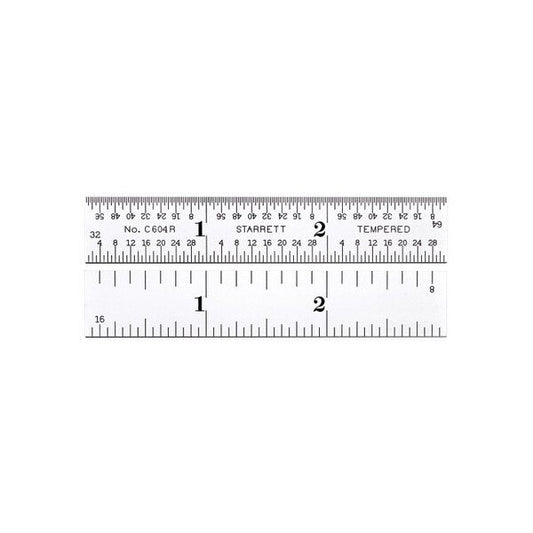 Starrett Steel Ruler C604R-3, 3-Inch Graduations - Image 1
