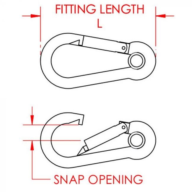 0.35 Inch (in) Eye Diameter and 800 Pound (lb) Minimum Breaking Strength Safety Snap Hook - Image 2