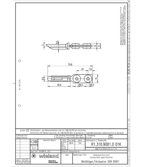 Wieland SIN 9001 Actuating Switch - Image 2