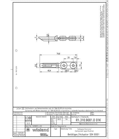 Wieland SIN 9001 Actuating Switch - Image 2