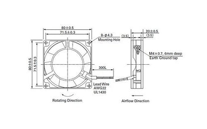 San Ace 80 Series AC Fan - 109-210, 80x80x20mm - Image 2