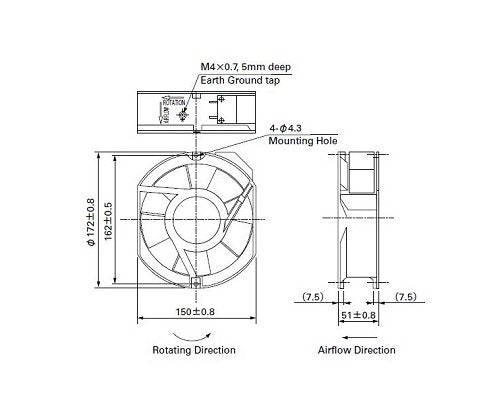 San Ace 172 Series AC Fan 172S304 - Image 2
