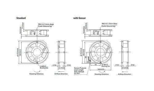 San Ace 172 AC Fan with Sensor - Image 2