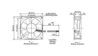 San Ace 80W Series Splash Proof Fan | 24V DC Cooling Fan - Image 2