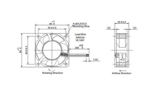 San Ace 60W Splash Proof Fan - 60x60x25 mm, 12V - Image 2