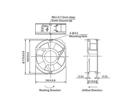 San Ace 172 Series AC Fan - 109S301 - Image 2