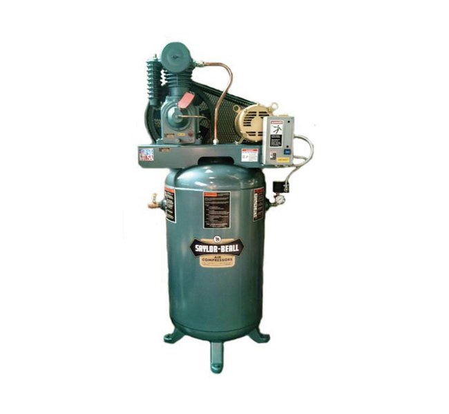 Saylor-Beall 5HP Vertical Tank Mounted Industrial Air Compressor - Image 1