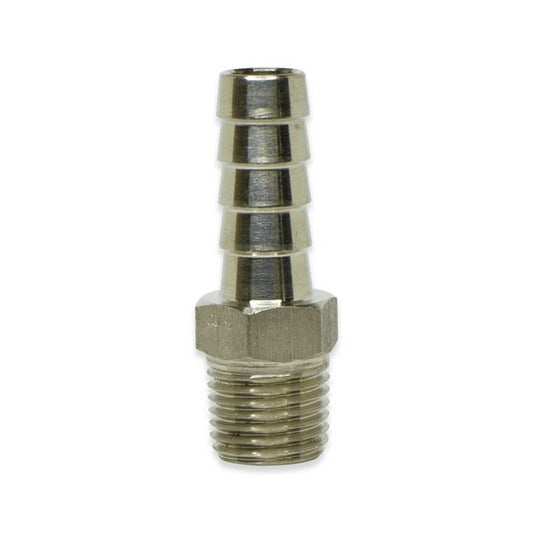 SCHB Series 1/4 Inch (in) Size Male National Pipe Thread (MNPT) and 3/8 Inch (in) Barb Size Cast 304 Stainless Steel Adapter Fitting - Image 1