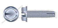 Locking Serrations Steel Zinc Plated and Baked Type "1" Hex Slotted Indented Washer Head Thread Cutting Screw