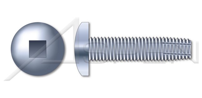 Steel Zinc Plated and Baked Type "F" Pan Square Drive Thread Cutting Screw - Image 1