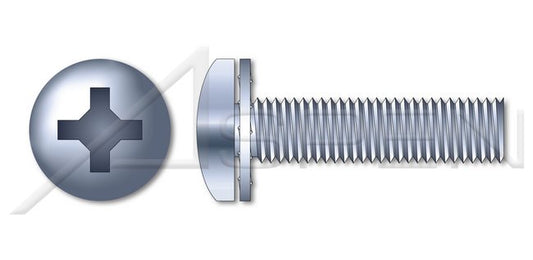 Steel Zinc Plated Pan Phillips® Drive Internal Tooth Washer Safety and Environmental Management System (SEMS) Machine Screw - Image 1