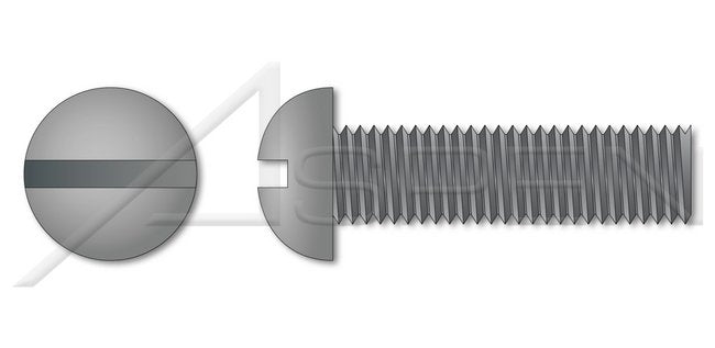 Steel Black Oxide Pan Slot Drive Full Thread Machine Screw - Image 1