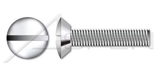 AISI 304 Stainless Steel (18-8) Round Head Tamper Resistant One-Way Slotted Drive Security Machine Screw - Image 1