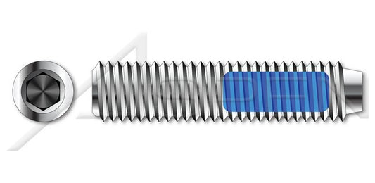 AISI 304 Stainless Steel (18-8) Thread-Locking Patch Cup Point Full Thread Hex Socket Set Screw - Image 1
