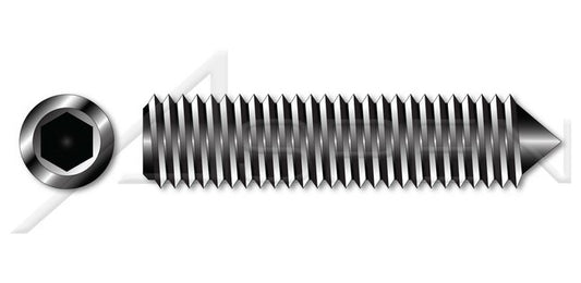 Alloy Steel Cone Point UNC Coarse Thread Made in U.S.A. Hex Socket Set Screw - Image 1
