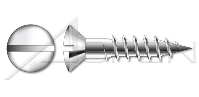 DIN 95 Metric A4 Stainless Steel Oval Slot Drive Wood Screw - Image 1