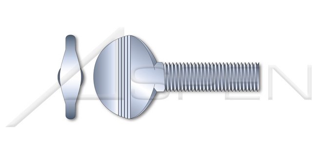 Steel Zinc Plated Type "B" Spade Head No Shoulder Thumb Screw - Image 1