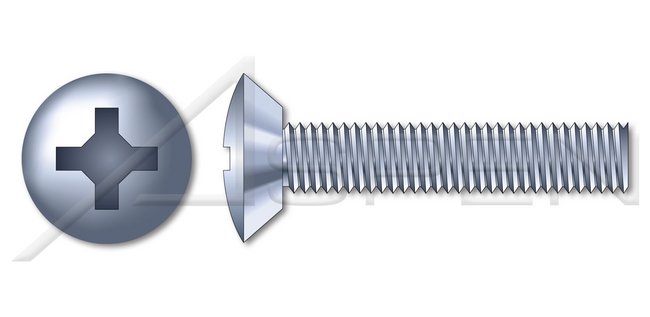 Steel Yellow Zinc Fillister Slot Drive Full Thread Machine Screw - Image 1
