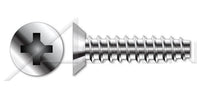 18-8 Stainless Steel Passivated and Waxed Flat Undercut Phillips® Drive 48-2 Thread Trilobe Thread Rolling Screw for Plastics