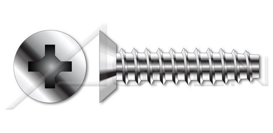 18-8 Stainless Steel Passivated and Waxed Flat Undercut Phillips® Drive 48-2 Thread Trilobe Thread Rolling Screw for Plastics - Image 1