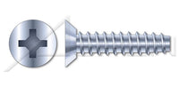 Steel Zinc Plated and Waxed Flat Undercut Phillips® Drive 48-2 Thread Trilobe Thread Rolling Screw for Plastics