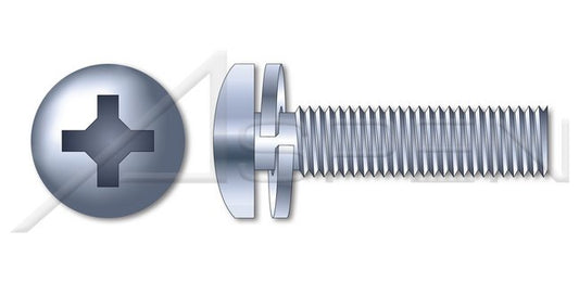 JIS B1188 Steel Zinc Plated and Baked Pan Phillips® Drive Split Lock Washer Safety and Environmental Management System (SEMS) Machine Screw - Image 1