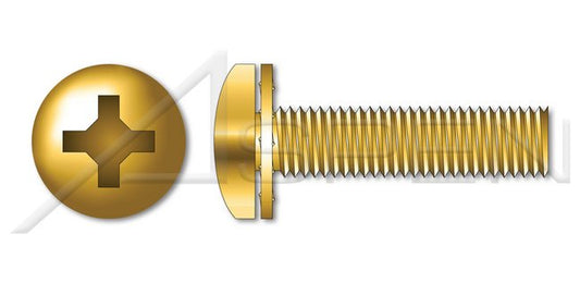 Steel Yellow Zinc Pan Phillips® Drive Internal Tooth Washer Safety and Environmental Management System (SEMS) Machine Screw - Image 1