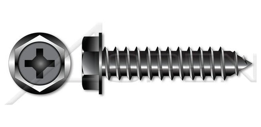 Steel Zinc Plated and Baked Type "A" Indented Hex Head Self-Tapping Sheet Metal Screw - Image 1