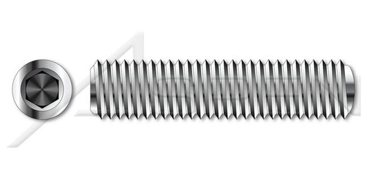 AISI 304 Stainless Steel (18-8) Oval Point Full Thread Hex Socket Set Screw - Image 1