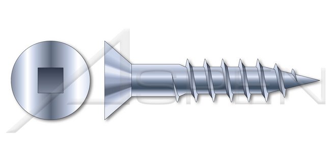 Flat Square Drive 2/3rd Thread Length Steel Zinc Plated Wood Screw - Image 1
