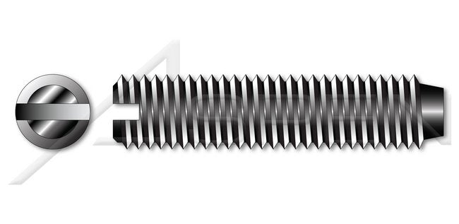 Class 4.6 Steel Plain Flat Point Slotted Set Screw - Image 1