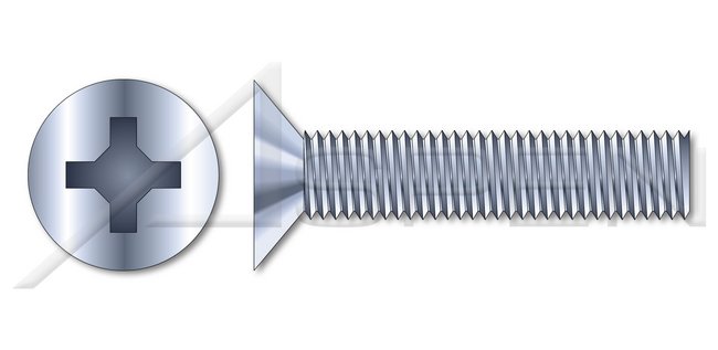 A2 Stainless Steel Flat Phillips® Drive Full Thread Metric Machine Screw - Image 1