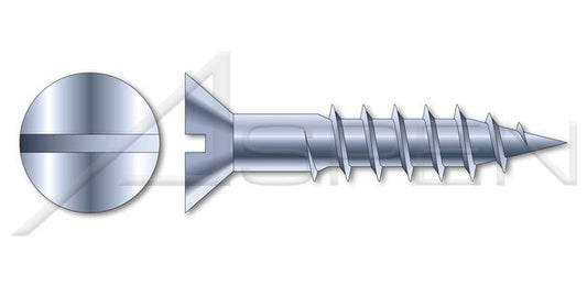 Flat Slot Drive Undersized Body Steel Zinc Plated Wood Screw - Image 1