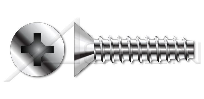 18-8 Stainless Steel Passivated and Waxed Flat Phillips® Drive 48-2 Thread Trilobe Thread Rolling Screw for Plastics - Image 1