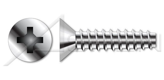 18-8 Stainless Steel Passivated and Waxed Flat Phillips® Drive 48-2 Thread Trilobe Thread Rolling Screw for Plastics - Image 1