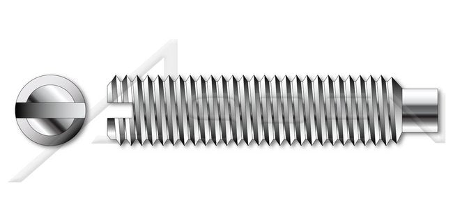 Steel Plain Dog Point Full Thread Slotted Set Screw - Image 1