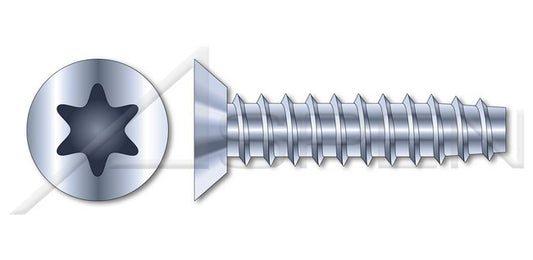 Steel Zinc Plated and Waxed Flat Undercut 6Lobe Torx® Drive 48-2 Double-Lead Thread Trilobe Thread Rolling Screw for Plastics - Image 1