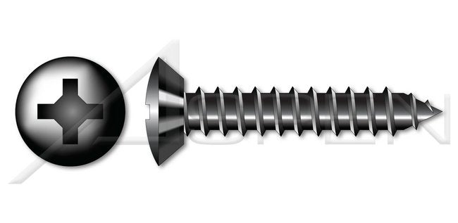 Steel Black Zinc and Baked Type "A" Flat Phillips® Drive Self-Tapping Sheet Metal Screw - Image 1