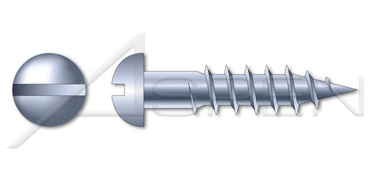 Round Slot Drive Undersized Body Steel Zinc Plated Wood Screw - Image 1