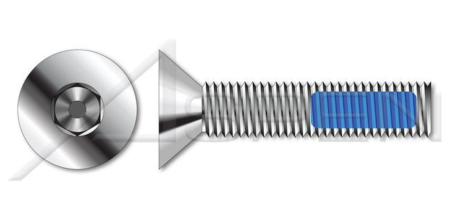 AISI 304 Stainless Steel (18-8) Thread-Locking Patch Flat Head Socket Cap Screw - Image 1