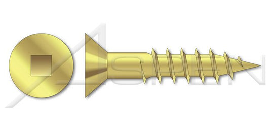 Flat Square Drive Brass Wood Screw - Image 1