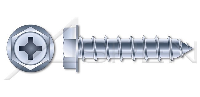 Steel Zinc Plated and Baked Type "A" Hex Indented Slotted Self-Tapping Sheet Metal Screw - Image 1