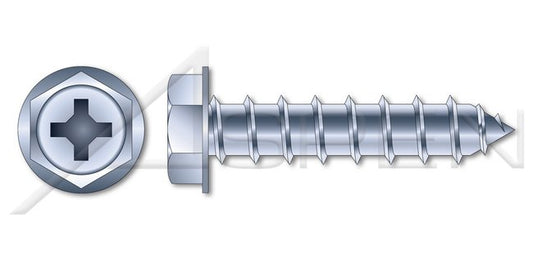 Steel Zinc Plated and Baked Type "A" Hex Indented Slotted Self-Tapping Sheet Metal Screw - Image 1