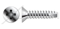 AISI 410 Stainless Steel Type "25" Flat Head Phillips® Drive Thread Cutting Screw
