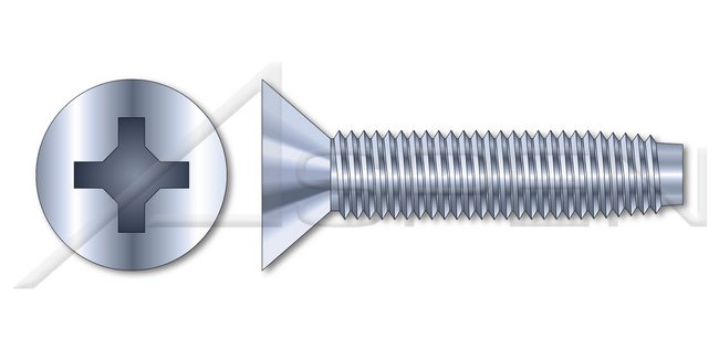Steel Zinc Plated and Waxed Flat Phillips® Drive Trilobe Thread Rolling Screw for Metals - Image 1