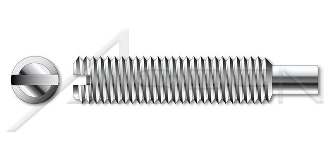 A2 Stainless Steel Long Dog Point Full Thread Slotted Set Screw - Image 1